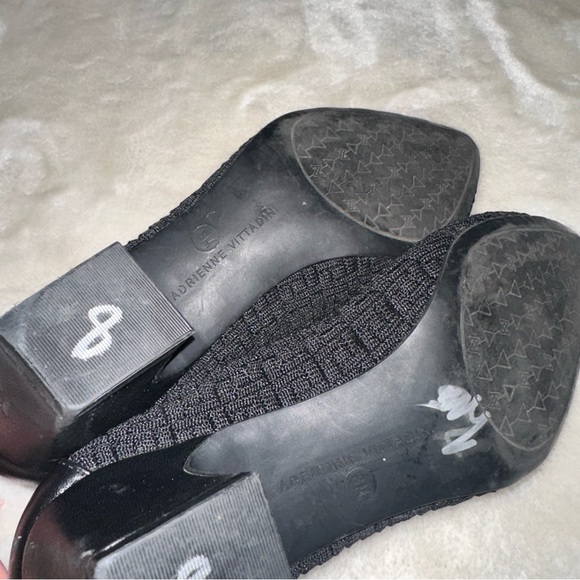 Adrienne Vittadini Black Pointed Toe Fabric Faro Ballet Pump Size 8 - Picture 10 of 12